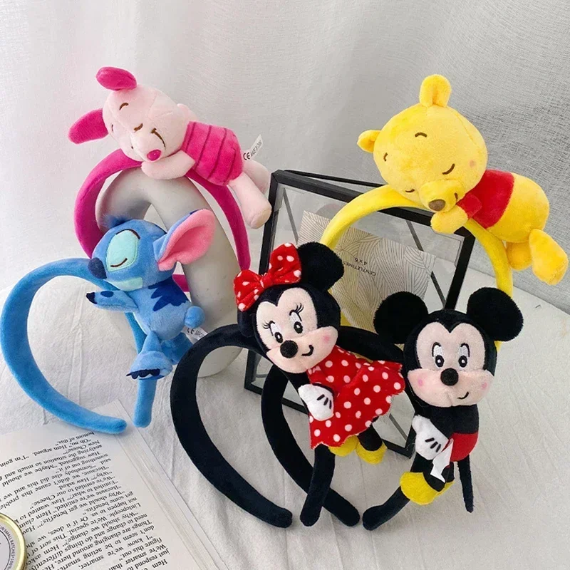 Disney Cartoon Winnie the Pooh Headband Girls Suelly Plush Ears Hair Bands Baby Eeyore Headwear Kid Fall Winter Hair Accessories