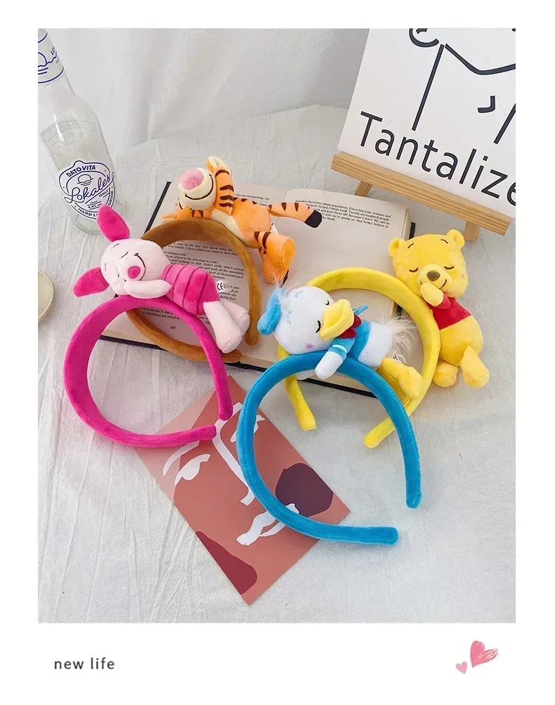 Disney Cartoon Winnie the Pooh Headband Girls Suelly Plush Ears Hair Bands Baby Eeyore Headwear Kid Fall Winter Hair Accessories
