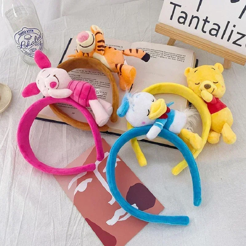 Disney Cartoon Winnie the Pooh Headband Girls Suelly Plush Ears Hair Bands Baby Eeyore Headwear Kid Fall Winter Hair Accessories