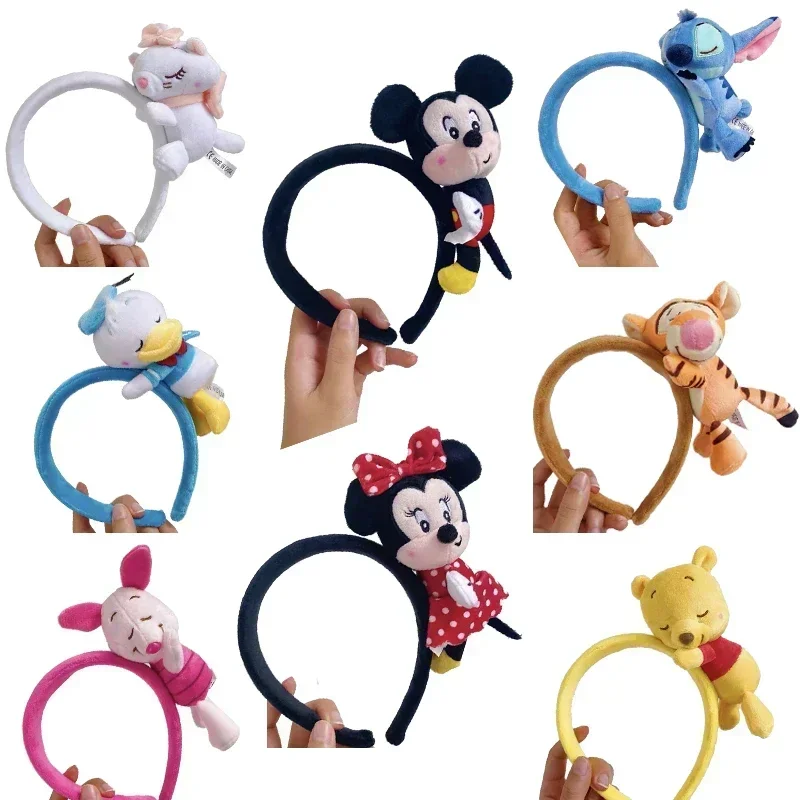 Disney Cartoon Winnie the Pooh Headband Girls Suelly Plush Ears Hair Bands Baby Eeyore Headwear Kid Fall Winter Hair Accessories