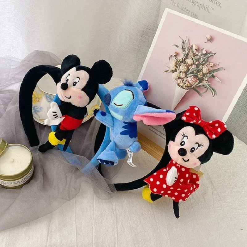 Disney Cartoon Winnie the Pooh Headband Girls Suelly Plush Ears Hair Bands Baby Eeyore Headwear Kid Fall Winter Hair Accessories