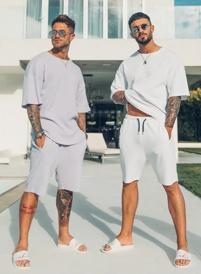 20024 Outdoor Sports Style Men's Suit Basketball Suit Summer Seaside Holiday Leisure Wear Men's Home Loose Comfortable Pyjamas