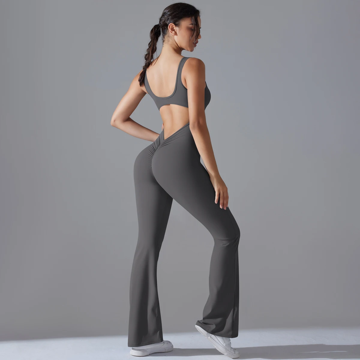 Sexy Back V Jumpsuit Gym Set Women Training Yoga Suit Sportswear Women Sports Jumpsuit Fitness Rompers Stretch Workout Bodysuits