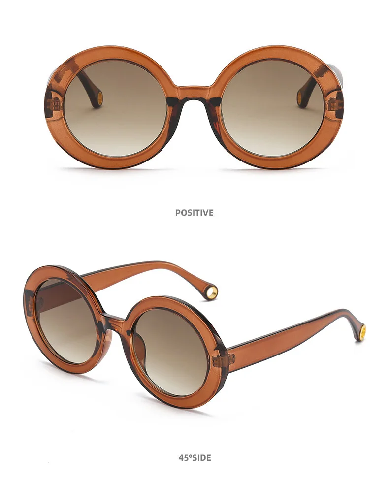 Punk Colorful Round Sunglasses New Women Men Fashion Gradient Sun Glasses Female Brand Designer Candy Color Eyewear Shades UV400