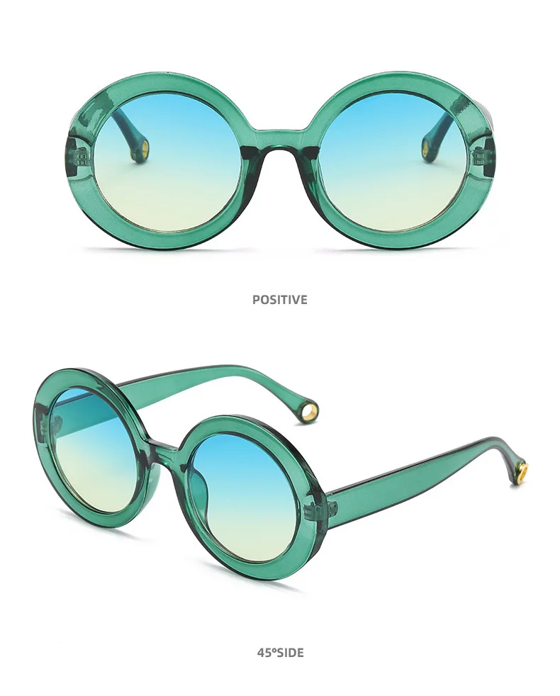 Punk Colorful Round Sunglasses New Women Men Fashion Gradient Sun Glasses Female Brand Designer Candy Color Eyewear Shades UV400