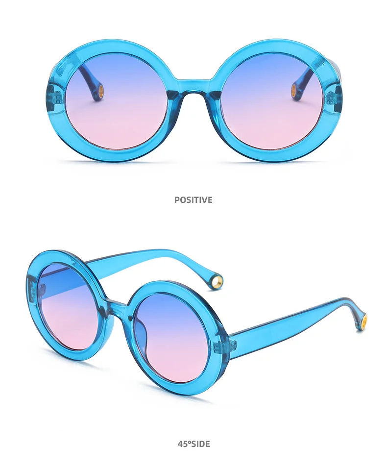 Punk Colorful Round Sunglasses New Women Men Fashion Gradient Sun Glasses Female Brand Designer Candy Color Eyewear Shades UV400