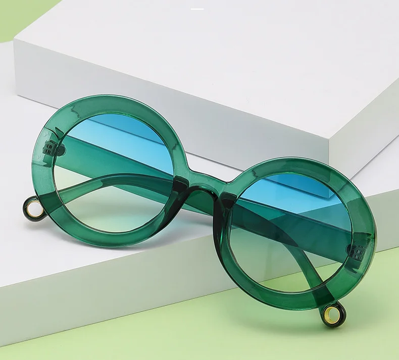 Punk Colorful Round Sunglasses New Women Men Fashion Gradient Sun Glasses Female Brand Designer Candy Color Eyewear Shades UV400