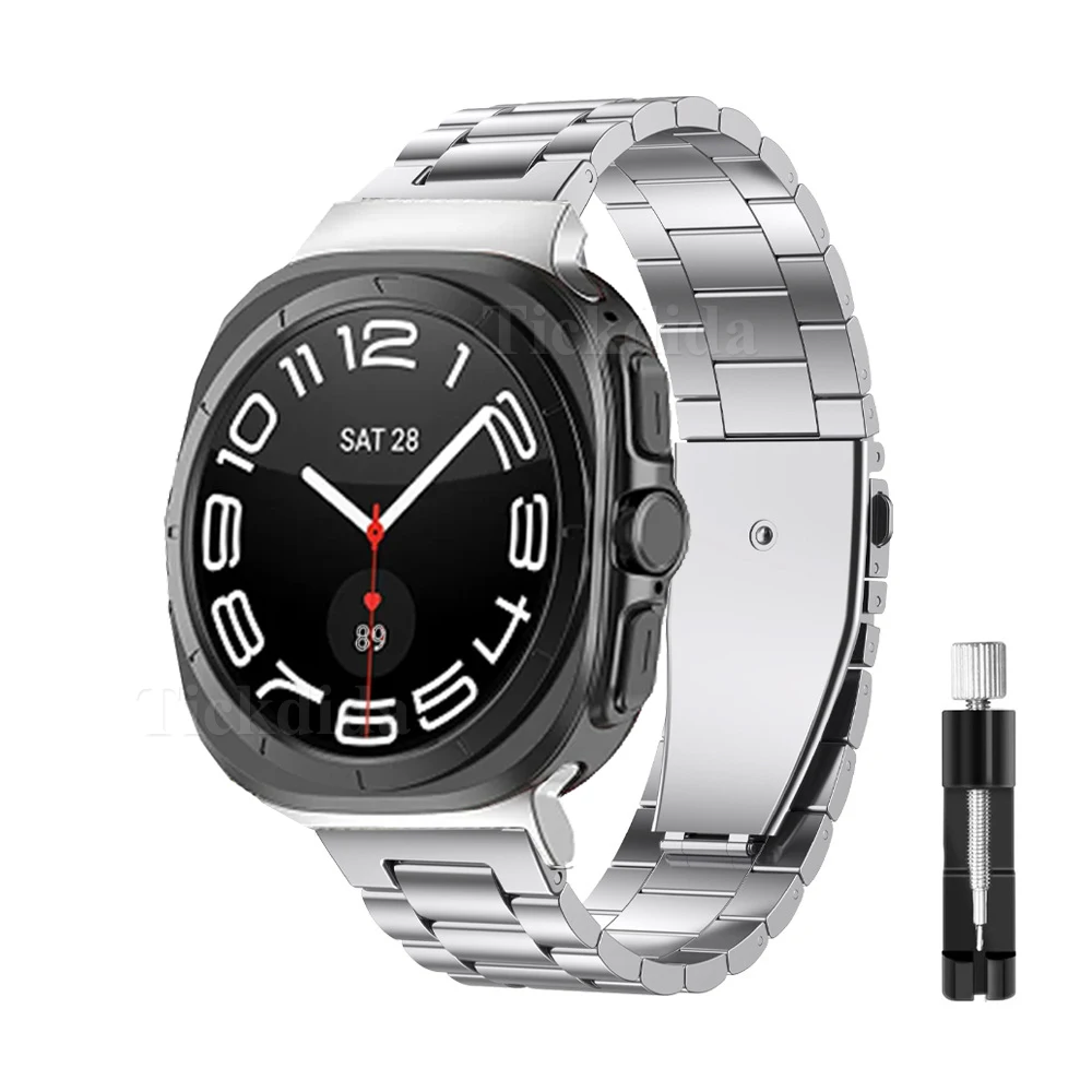 Stainless Steel Band for Samsung Galaxy Watch Ultra 2 47mm Metal No Gaps Strap for Galaxy Watch 7 9 Ultra Bracelet Watchband