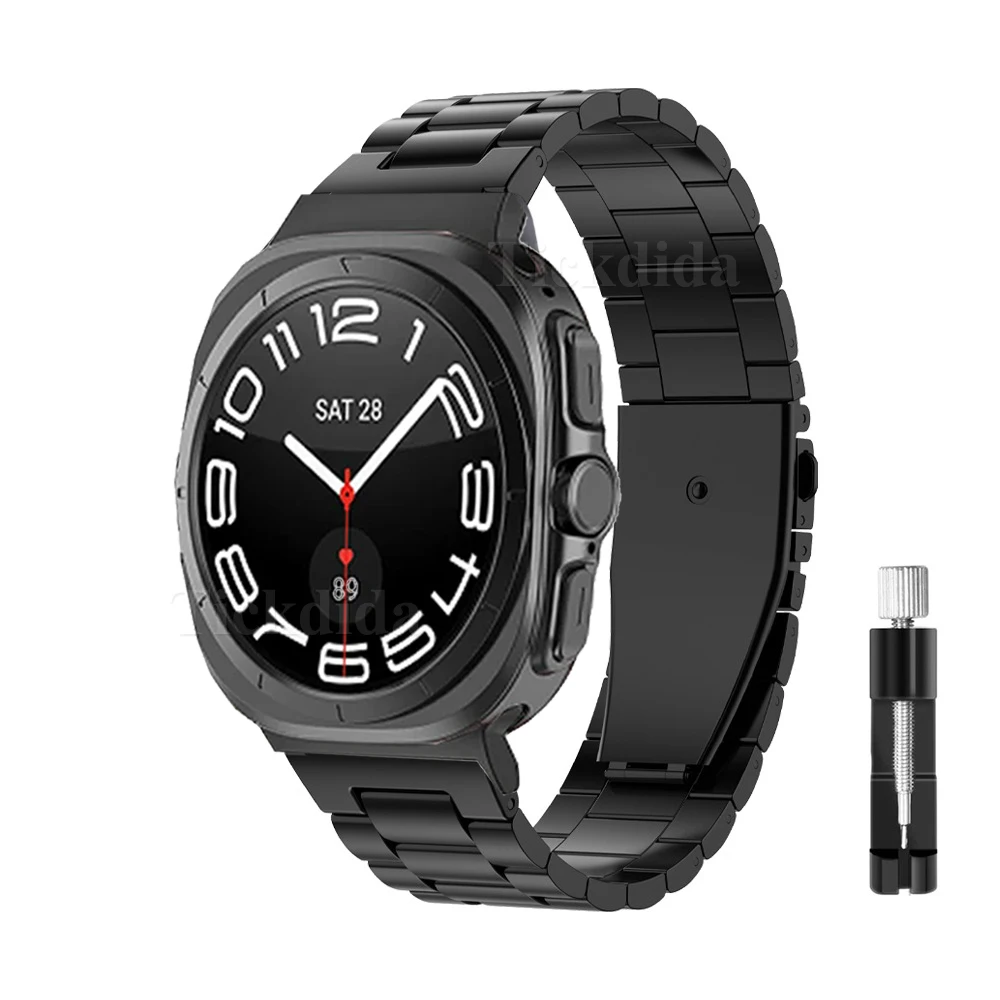 Stainless Steel Band for Samsung Galaxy Watch Ultra 2 47mm Metal No Gaps Strap for Galaxy Watch 7 9 Ultra Bracelet Watchband