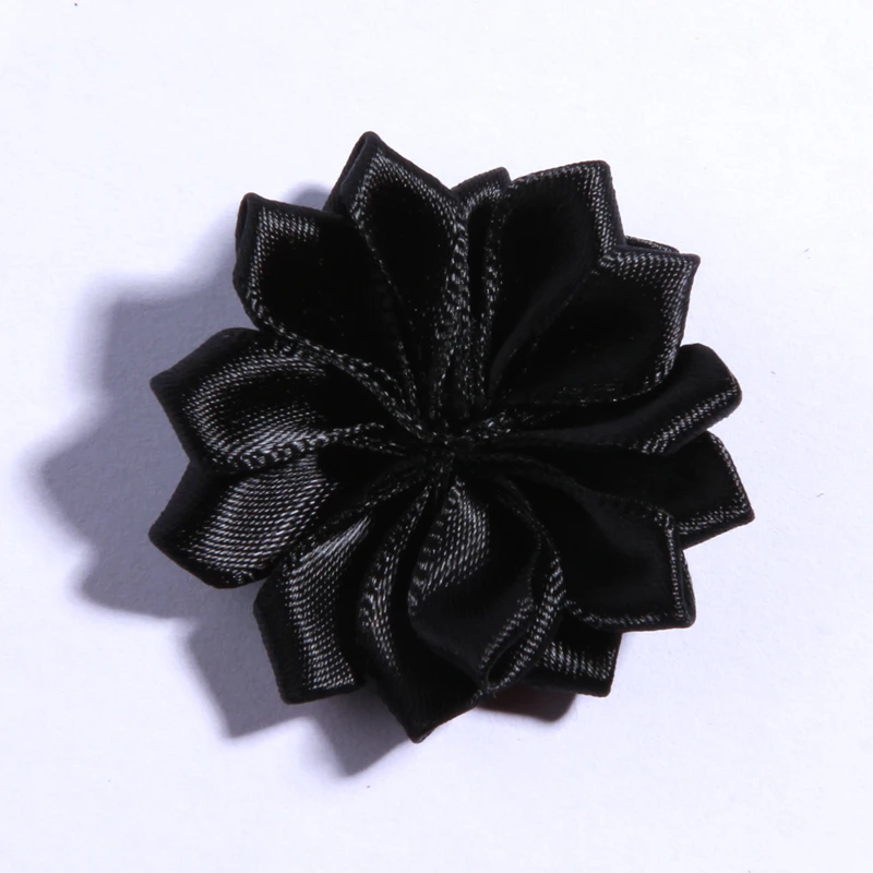 10PCS 4CM Mini Satin Ribbon Solid Flower For Hair Accessories Multilayer Star Shaped Silk Fabric Flowers For Girl Headband