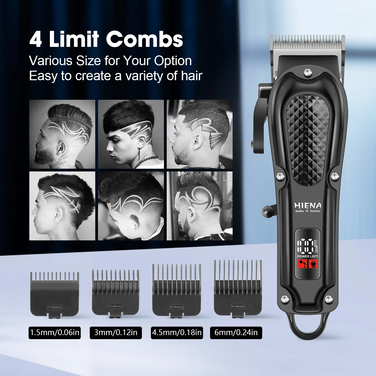 HIENA Hair Clipper Shaver Professional Electric Scissors Push Barber Shop Hair Trimmers Hair Cutting Machine Trimmer for Men