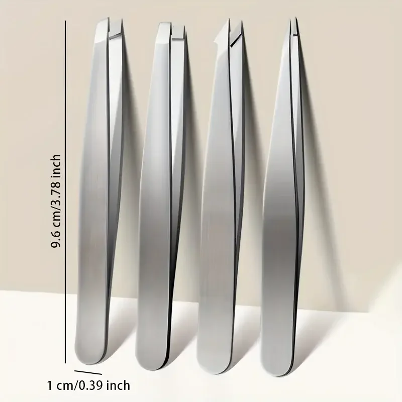 Ouriner 4 pcs/set New Arrival Professional Stainless Steel Tweezer Eyebrow Face Nose Hair Clip Remover Tool Clip