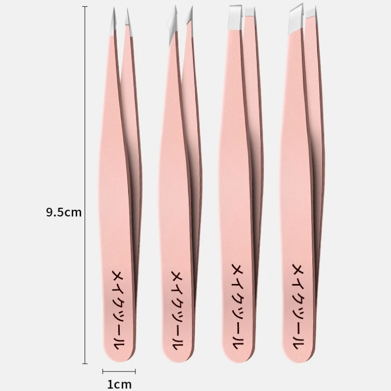 Ouriner 4 pcs/set New Arrival Professional Stainless Steel Tweezer Eyebrow Face Nose Hair Clip Remover Tool Clip