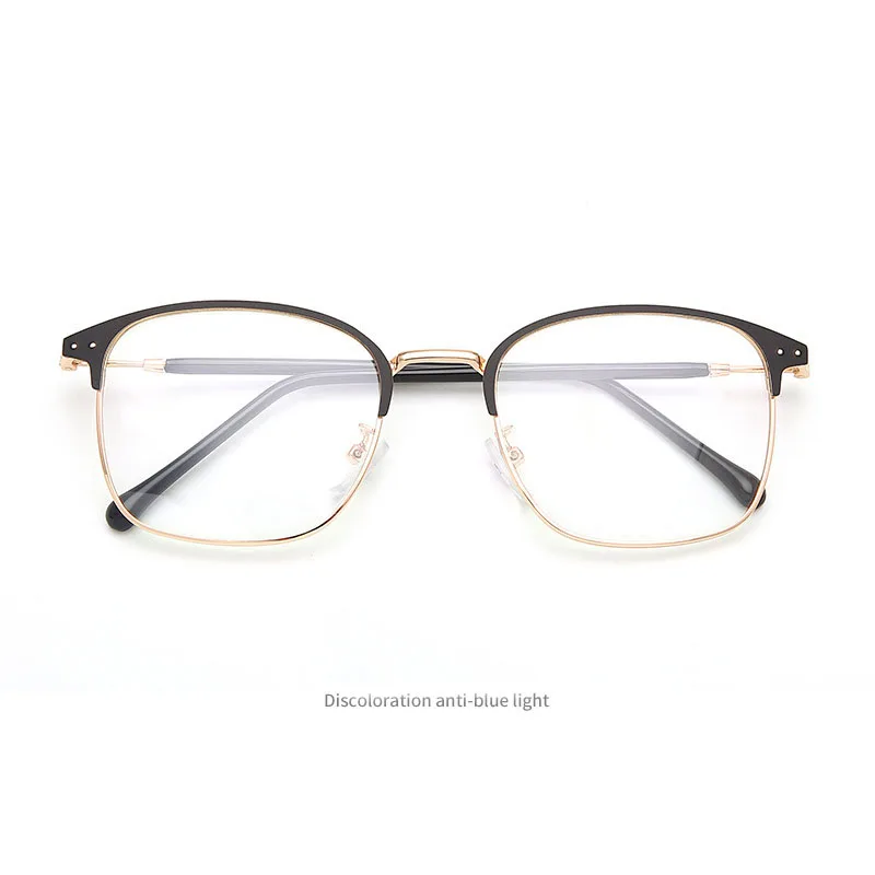 Photochromic Frameless Eyeglasses for Men Fashion Glasses Anti Radiation Eye Sunglasses for Men Korean Glasses Rectangle Compute