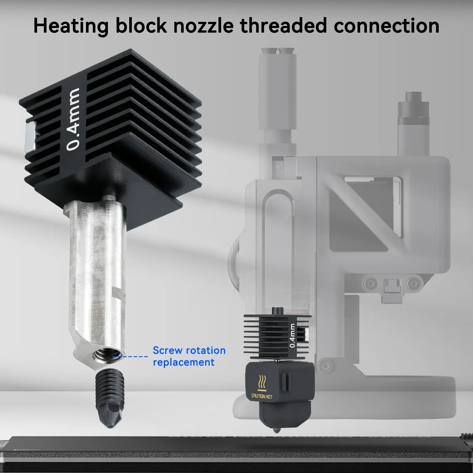 For Bambu Lab A1 Hotend Kit Brass Hardened Steel Nozzle 0.2 0.4 0.6 0.8mm For Bambulab A1 Mini A2L Upgraded Hotend 3D Printer