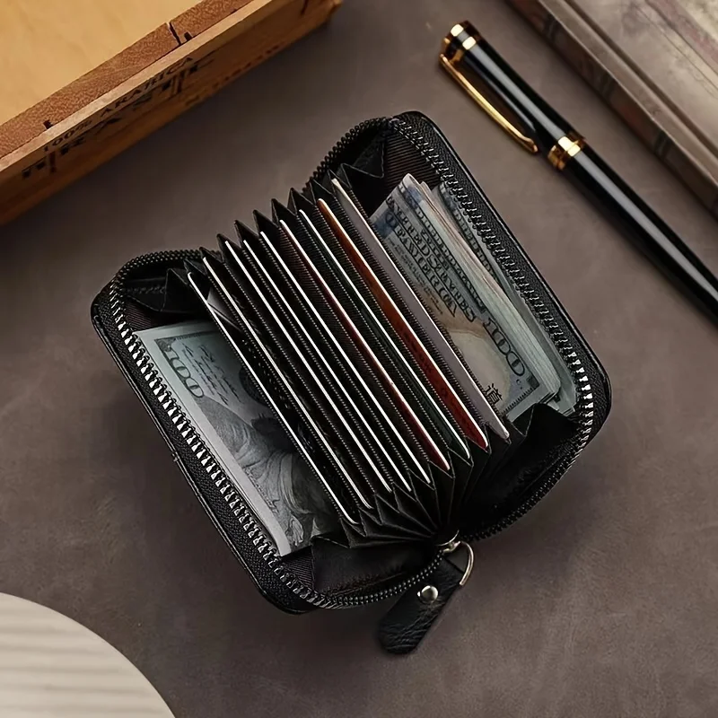 Vintage-Inspired Compact PU Leather Wallet - Multiple Card Slots, Portable Credit Card Holder, Stylish Retro Design