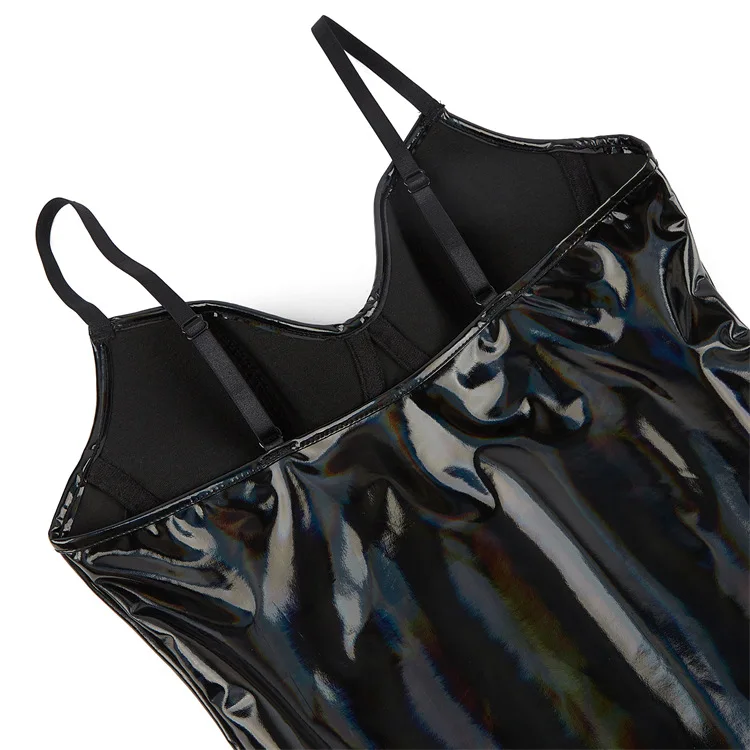 PU Leather Bodysuit Womens Shapewear No Pad Bra One-Piece Full Body Shaper Tummy Control Corset Slim Waist Trainer Underwear