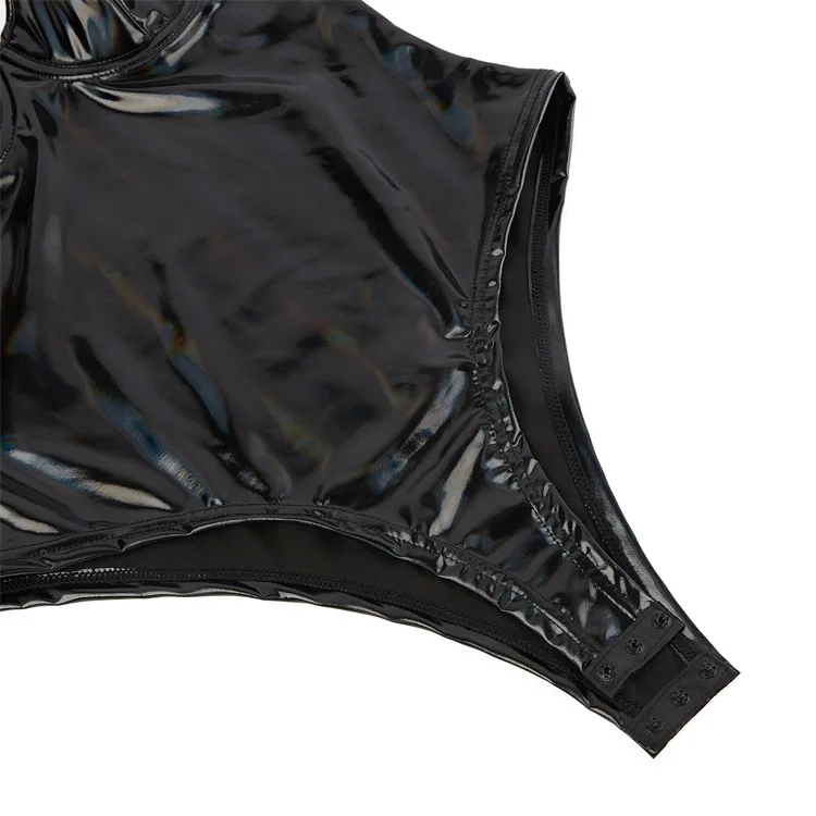 PU Leather Bodysuit Womens Shapewear No Pad Bra One-Piece Full Body Shaper Tummy Control Corset Slim Waist Trainer Underwear