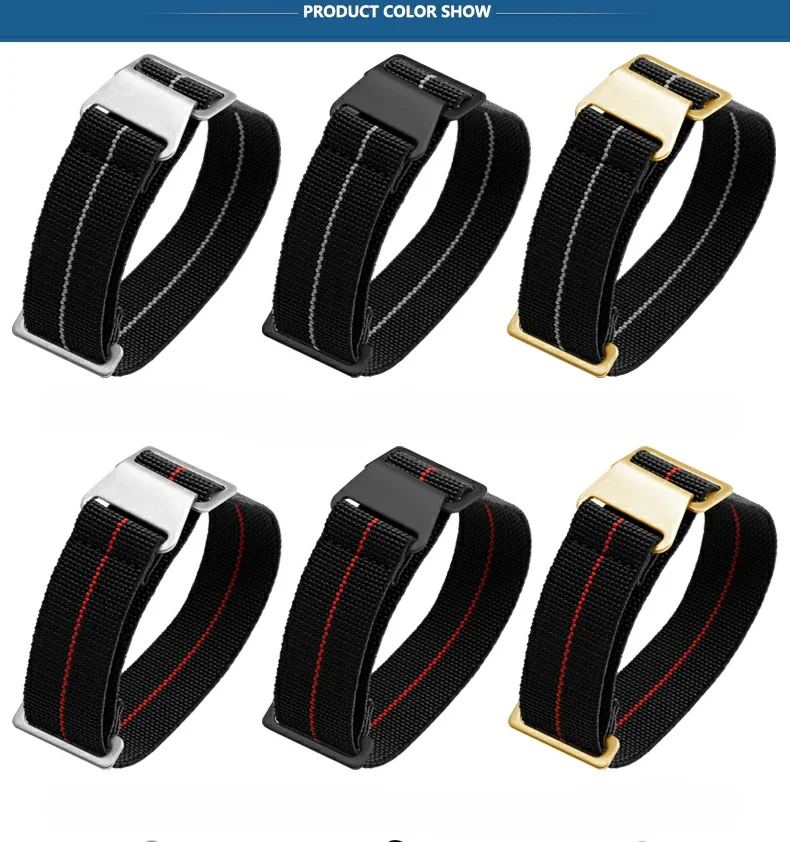 Wear-resistant Elastic Nylon Watch Strap for Rolex Water Ghost Tudor Series 60s French Parachute Bag Strap 18 20 22mm
