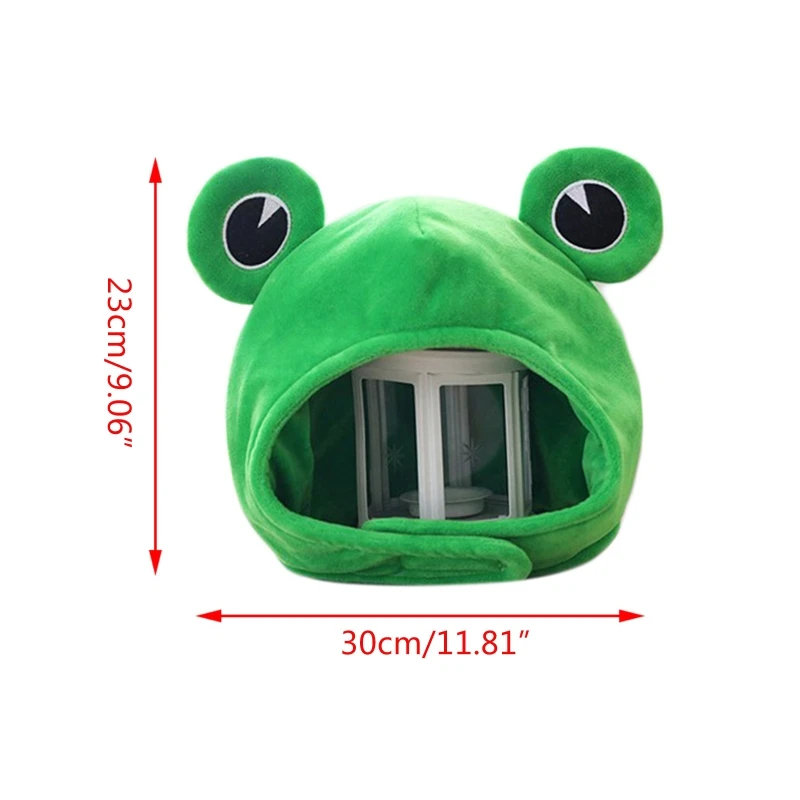 Funny for Frog Eyes Cartoon Plush Hat Toy Green Headgear Cosplay Party Costu DropShipping