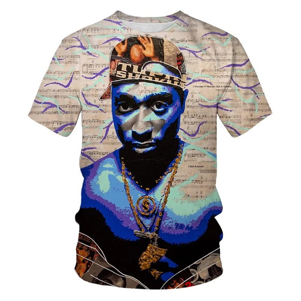 Summer fashion personality 3D printed hip-hop artist's cool trendy street rock T-shirt