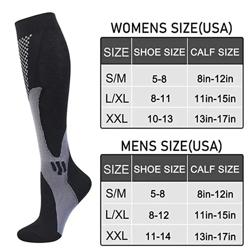 Running Compression Socks Varicose Veins Football Basketball Hiking 20-30mmhg Sports Socks Diabetes Edema Pregnancy Nurse Socks