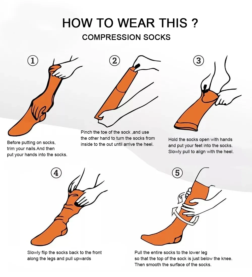 Running Compression Socks Varicose Veins Football Basketball Hiking 20-30mmhg Sports Socks Diabetes Edema Pregnancy Nurse Socks