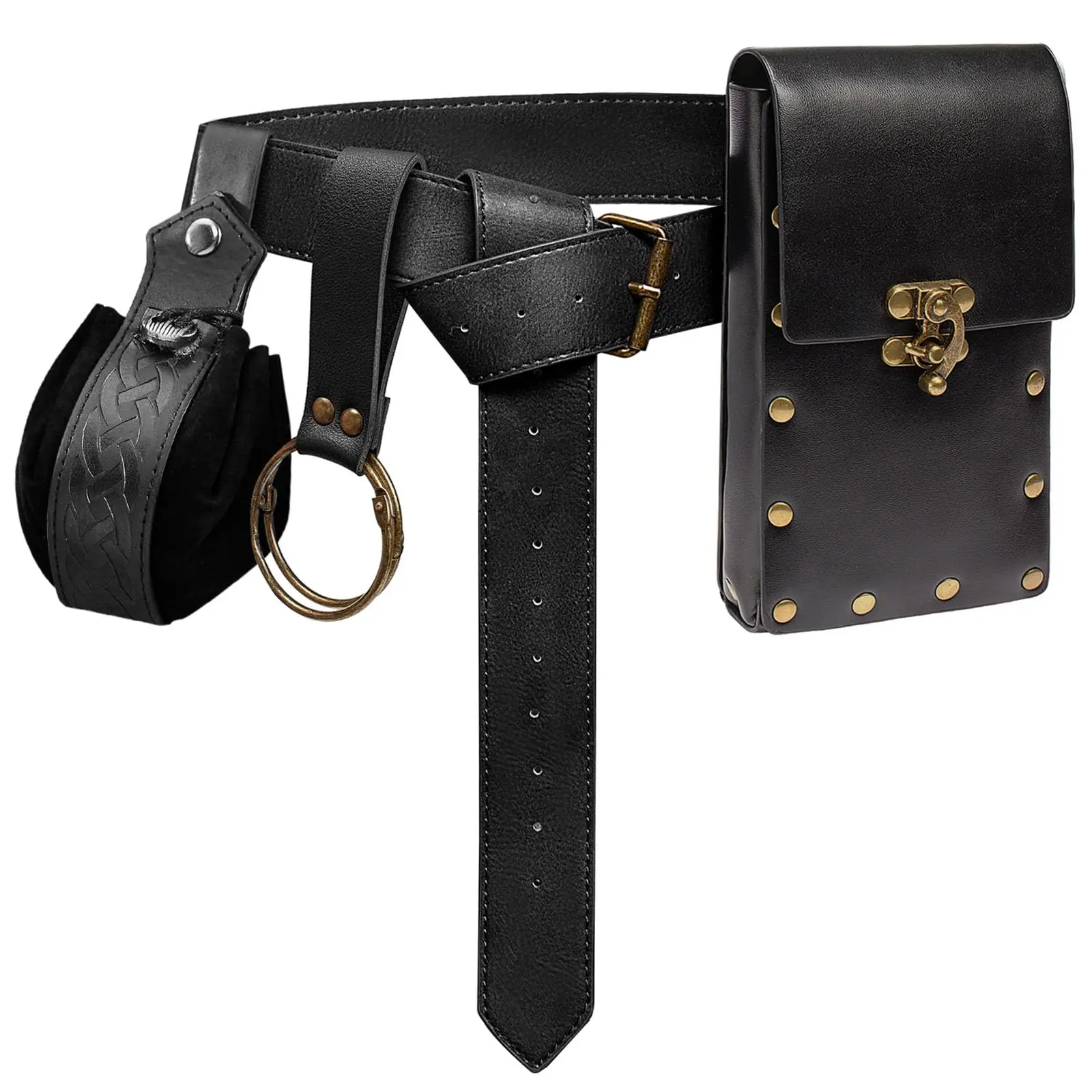 Medieval Belts Viking Knights Loose Change Waist Bags Renaissance Retro Belts  Halloween Role-playing Dresses Buckle Props,