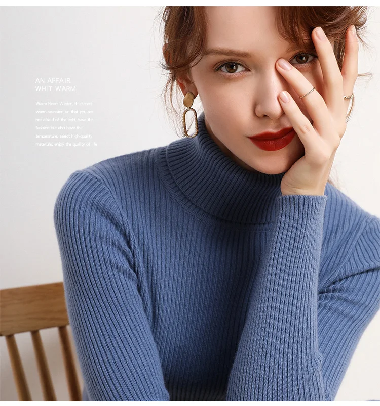 Heliar Women Fall Turtleneck Sweater Knitted Soft Pullovers Cashmere Jumpers Basic Soft Sweaters For Women 2026 Autumn Winter
