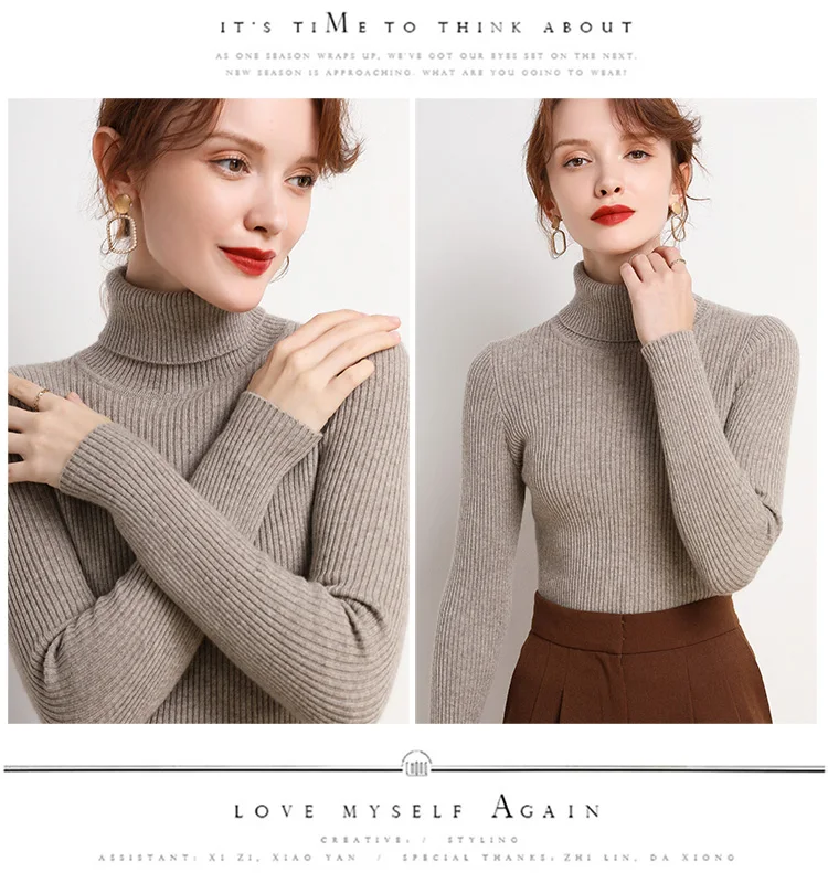 Heliar Women Fall Turtleneck Sweater Knitted Soft Pullovers Cashmere Jumpers Basic Soft Sweaters For Women 2026 Autumn Winter
