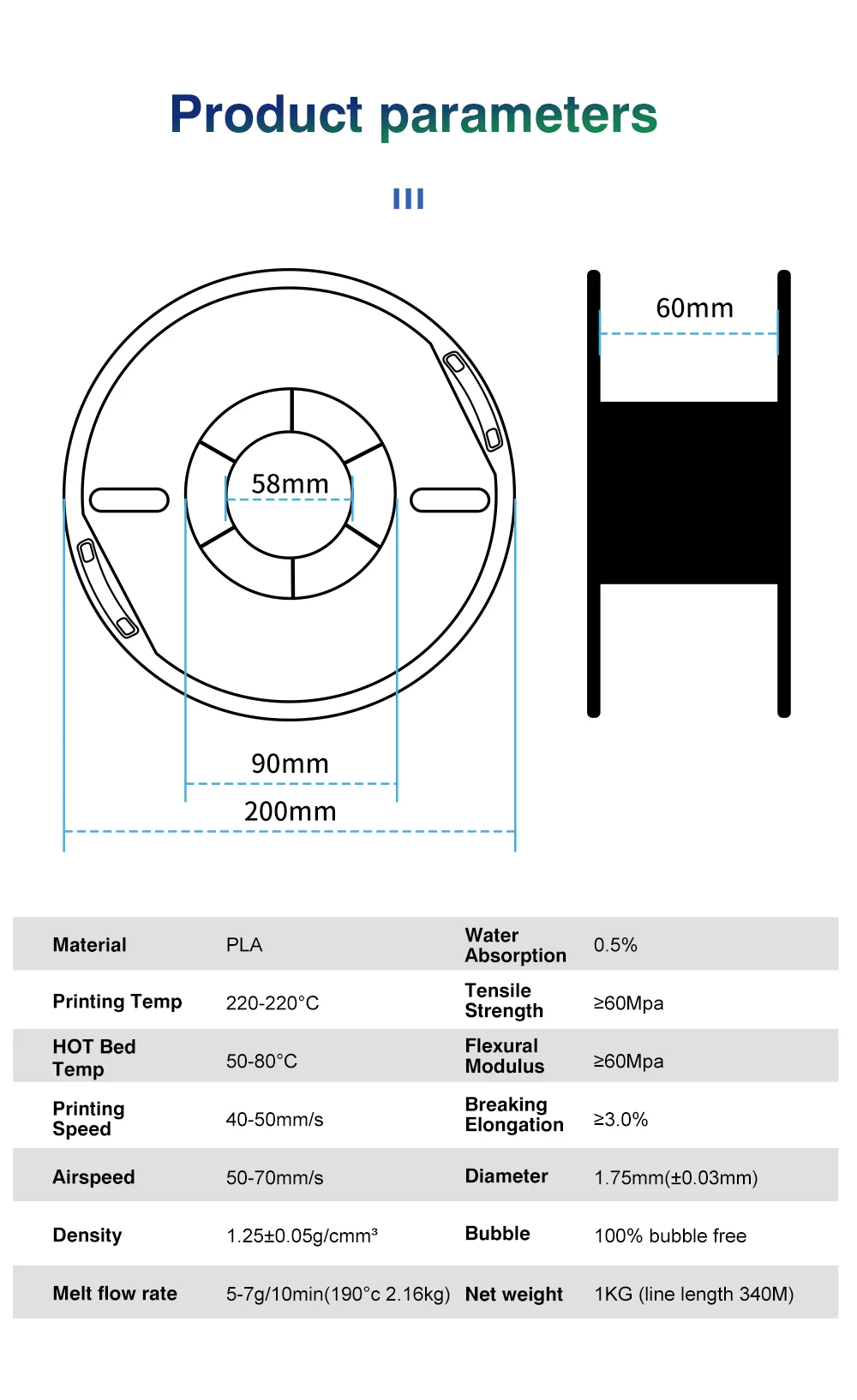 KINGROON Silk Tri-color PLA Filament 3D Printer 1.75mm 1KG/roll Silk PLA Filament Plastic Material 3D Printing Special Color