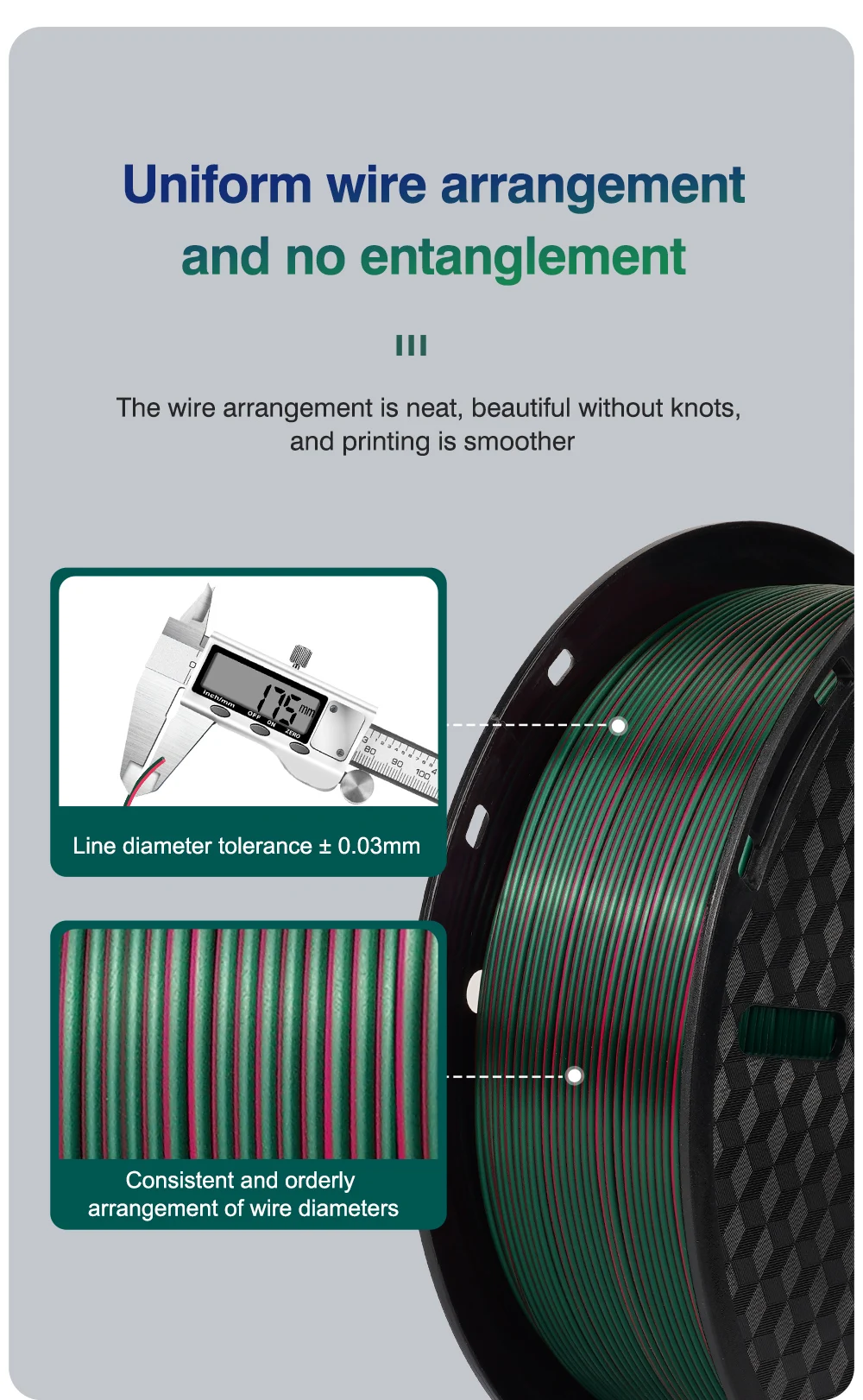 KINGROON Silk Tri-color PLA Filament 3D Printer 1.75mm 1KG/roll Silk PLA Filament Plastic Material 3D Printing Special Color
