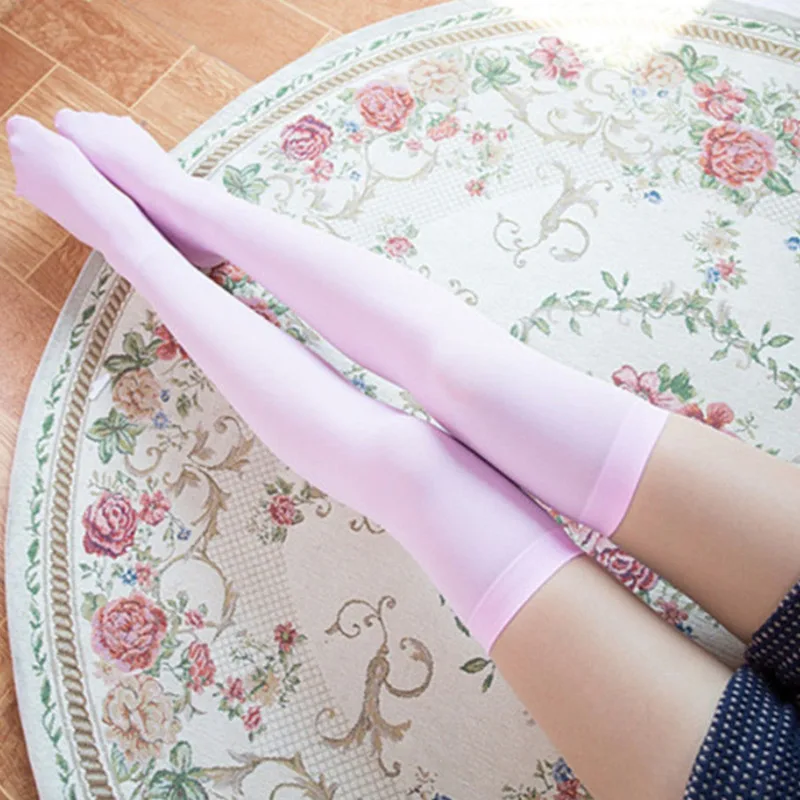 Sexy Soild Color Long Socks Women Over Knee Thigh High Over The Knee Stockings Lolita Ladies Girls Summer Knee Socks