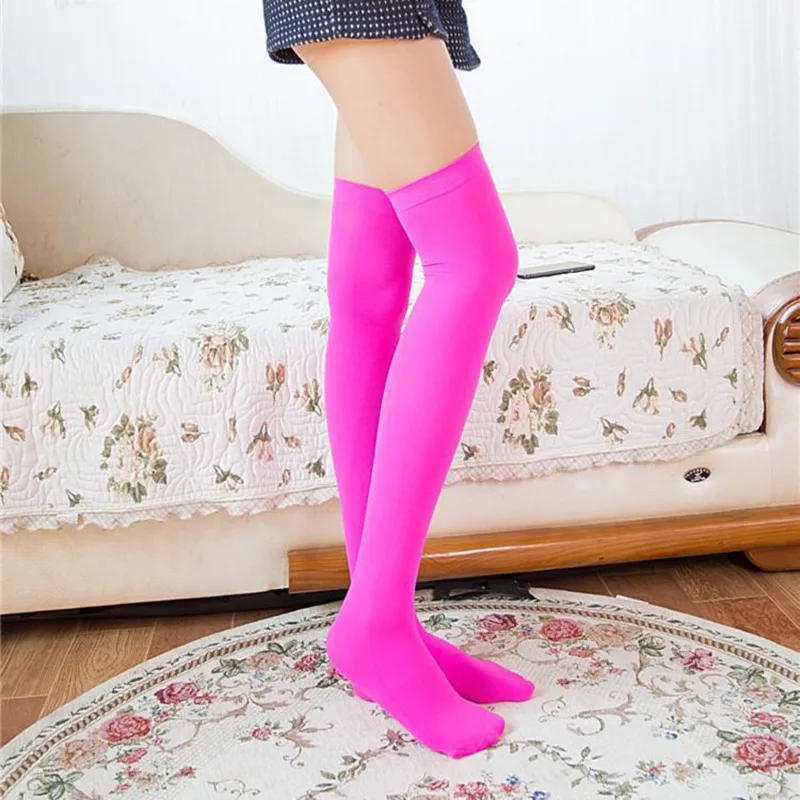Sexy Soild Color Long Socks Women Over Knee Thigh High Over The Knee Stockings Lolita Ladies Girls Summer Knee Socks