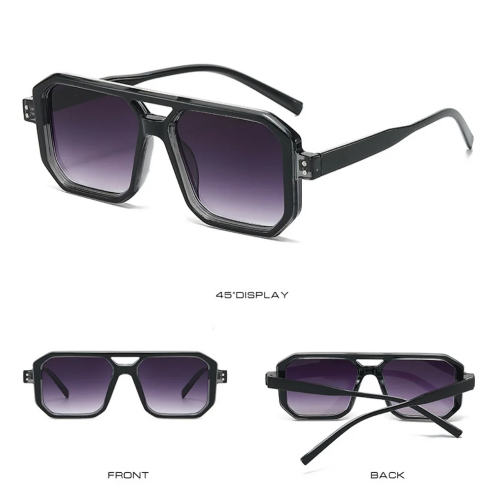 KLASSNUM Men's Sunglasses 2025 Trend Square Sun Glasses Cyber Punk UV400 Protective Shades Yellow Black Lens Large Eyepiece New