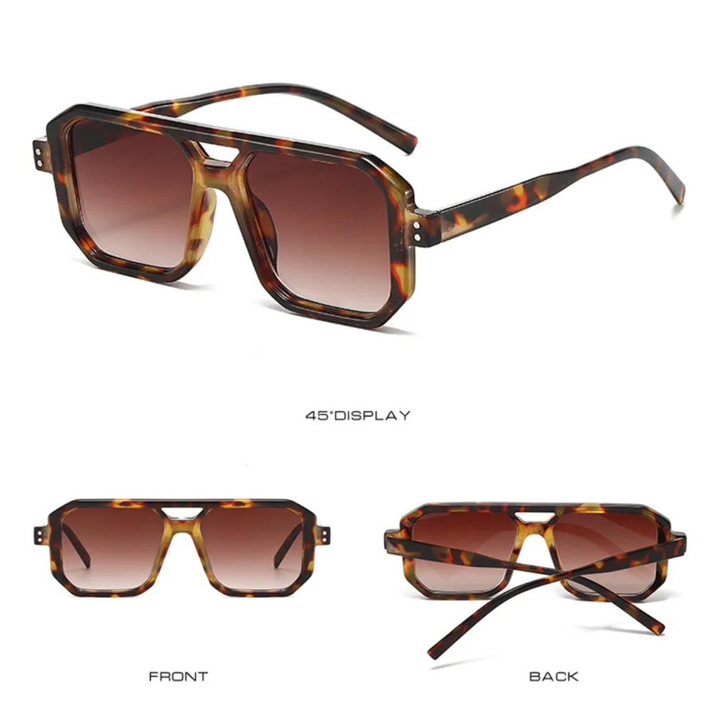 KLASSNUM Men's Sunglasses 2025 Trend Square Sun Glasses Cyber Punk UV400 Protective Shades Yellow Black Lens Large Eyepiece New