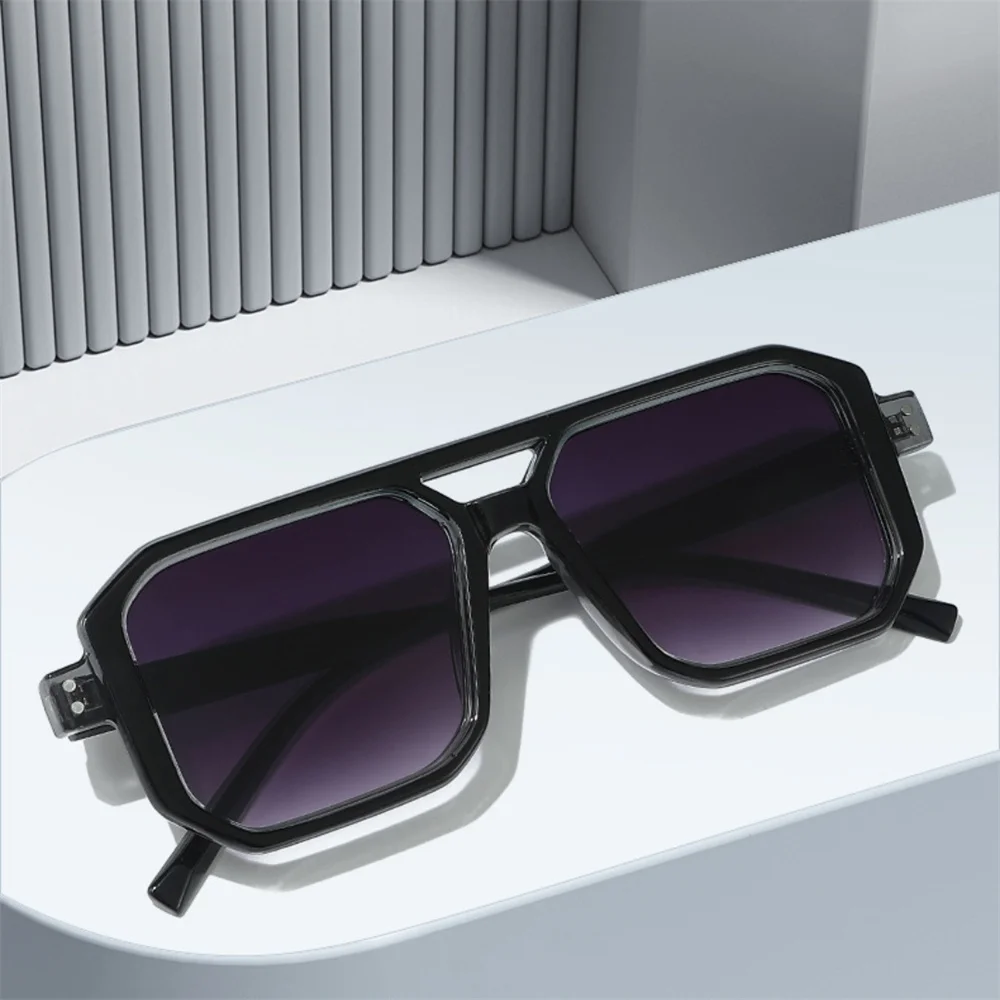 KLASSNUM Men's Sunglasses 2025 Trend Square Sun Glasses Cyber Punk UV400 Protective Shades Yellow Black Lens Large Eyepiece New
