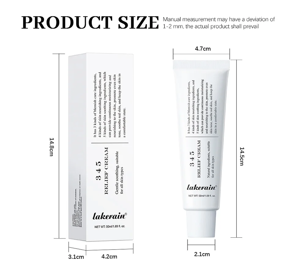 345 Relief Cream Comprehensive solution to skin problems Anti-sugar and antioxidant Brightening skin Improving acne marks Moistu