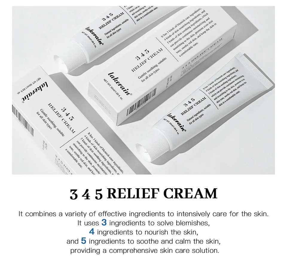345 Relief Cream Comprehensive solution to skin problems Anti-sugar and antioxidant Brightening skin Improving acne marks Moistu