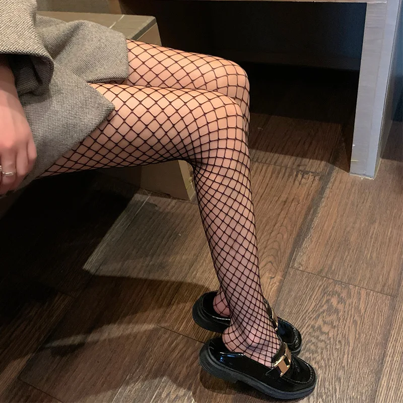 Sexy Hollowed Out Bottomed Pantyhose Classic Lolita Fishnet Lace Mesh Stockings Women Girls Gothic Punk Retro Spider Web Tights