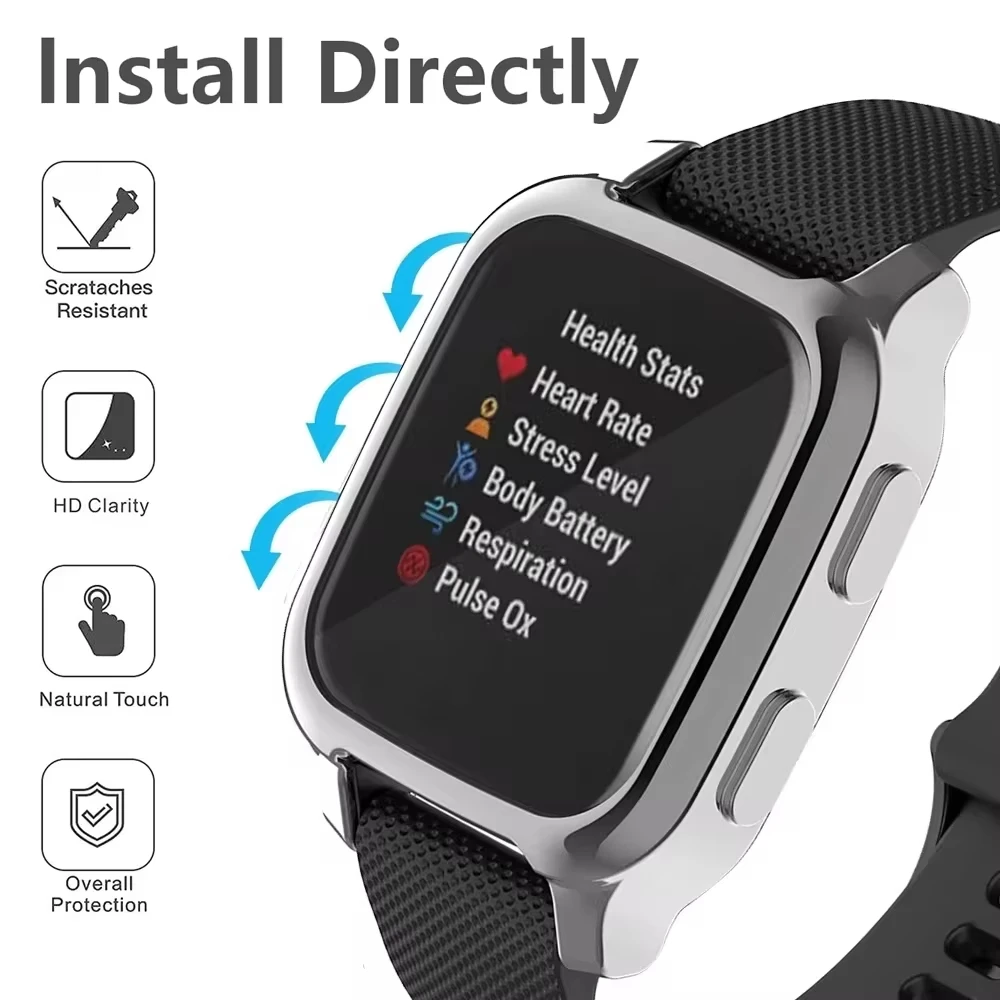 Case For Garmin Venu SQ2/SQ 2 Music TPU Full Screen Protector Protective Cover For Garmin Venu SQ Music Cases Shell Accessories