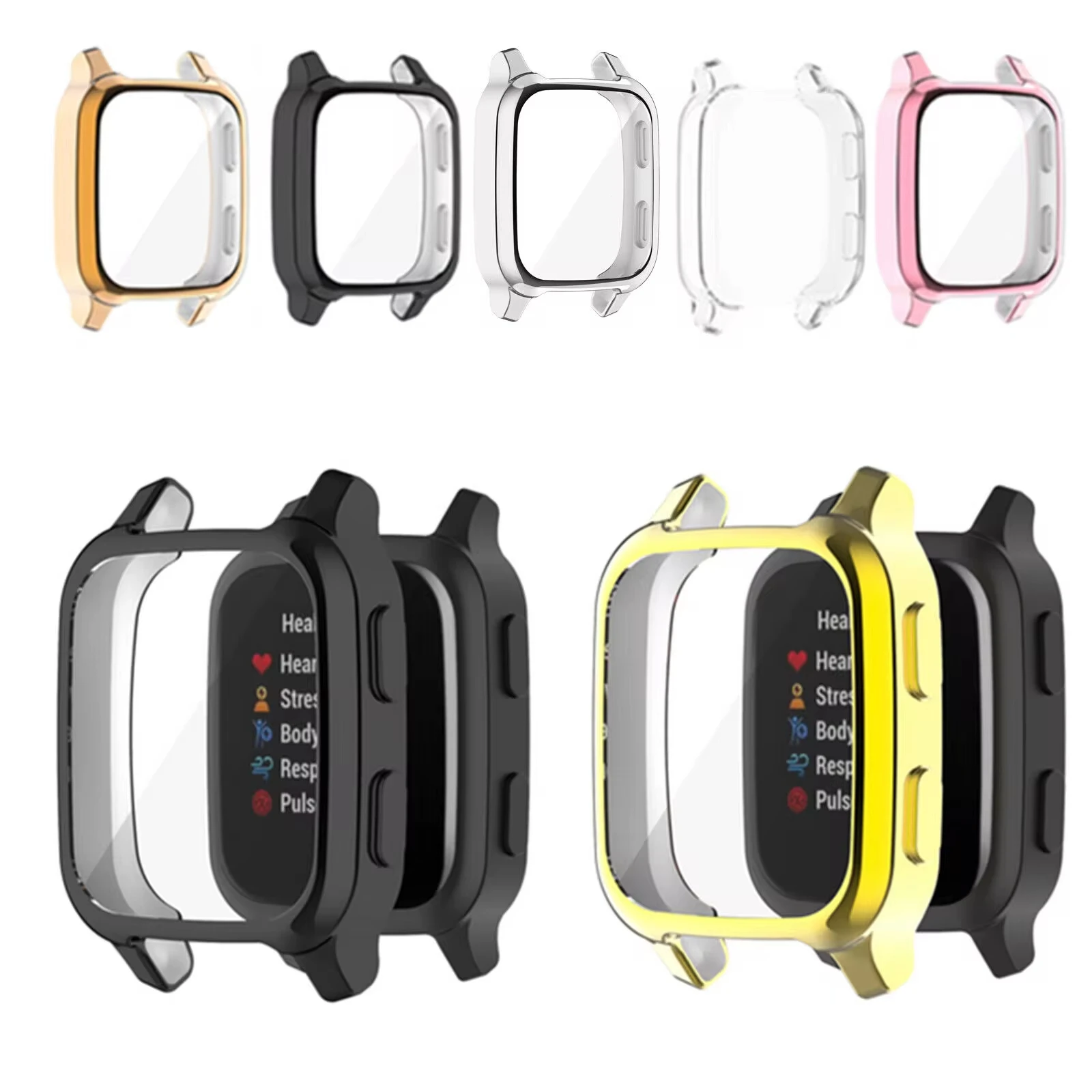 Case For Garmin Venu SQ2/SQ 2 Music TPU Full Screen Protector Protective Cover For Garmin Venu SQ Music Cases Shell Accessories