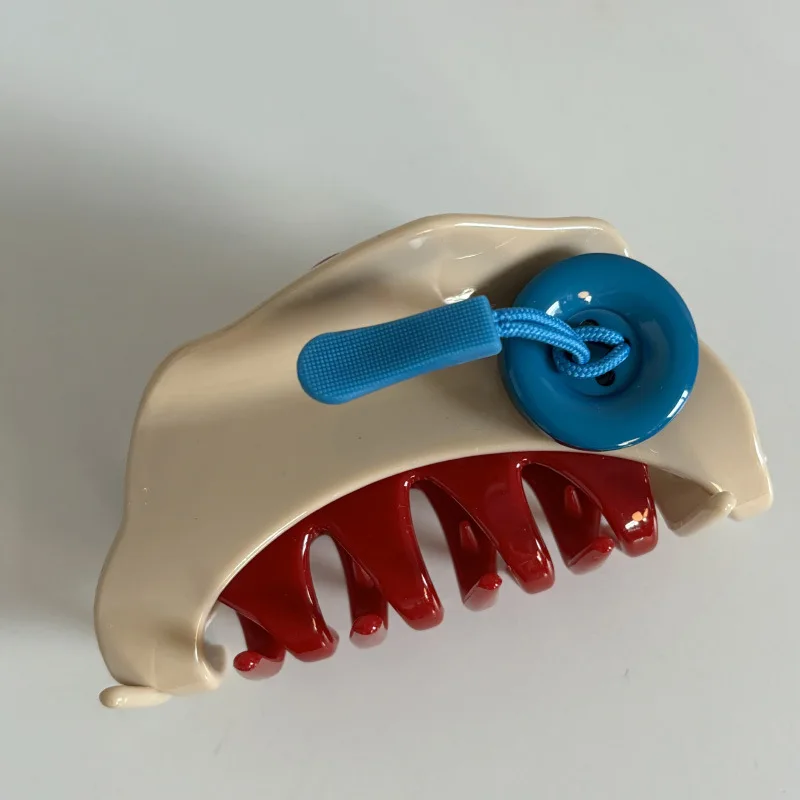 Funny Cheese Cute Grip clip Women's Button New High-Grade Design Barrettes Head Shark Clip Hair accessories