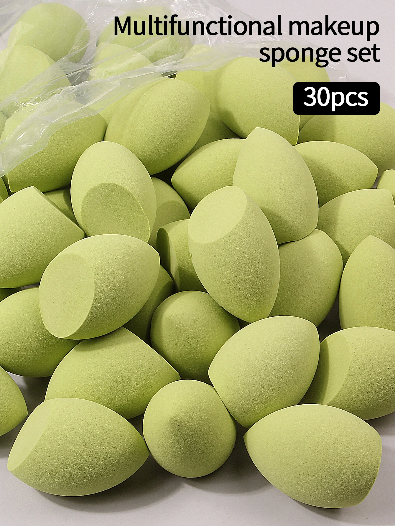 30pcs Powder Blending Makeup Sponge Beauty Egg Set For Liquid Cream And Powder, Multicolor Without Latex Suitable For All