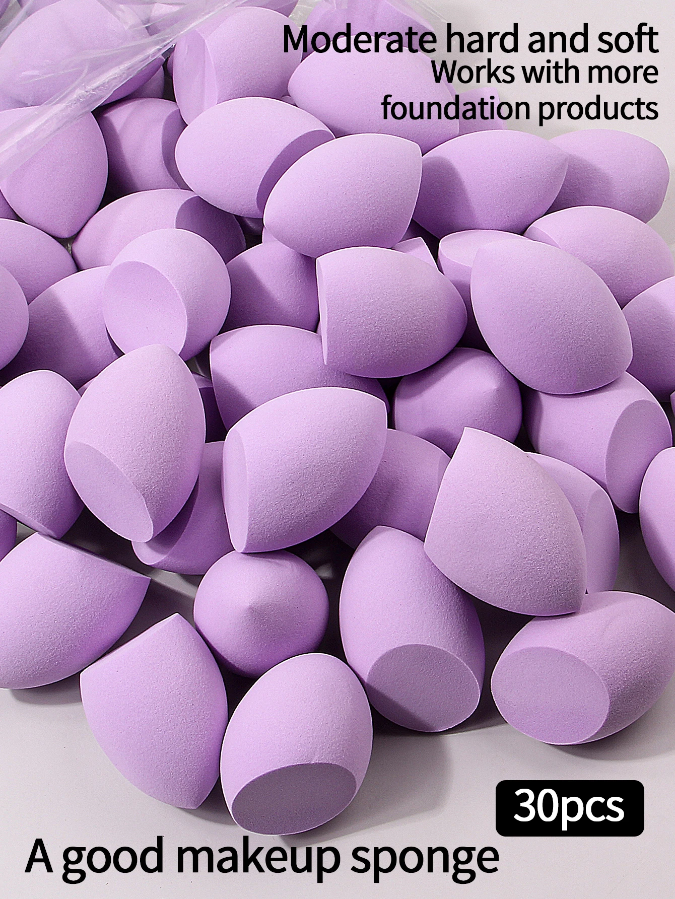 30pcs Powder Blending Makeup Sponge Beauty Egg Set For Liquid Cream And Powder, Multicolor Without Latex Suitable For All