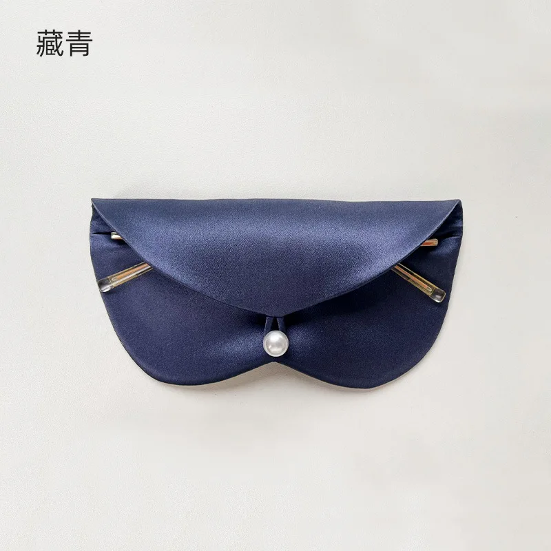 BirdTree, 6A 19MM 100%Real Silk Glasses Storage Bag, 16CM Women Men Solid, Protective Glasses Convenient Travel Bag New A47023QC