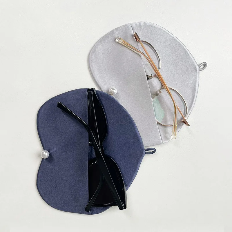 BirdTree, 6A 19MM 100%Real Silk Glasses Storage Bag, 16CM Women Men Solid, Protective Glasses Convenient Travel Bag New A47023QC