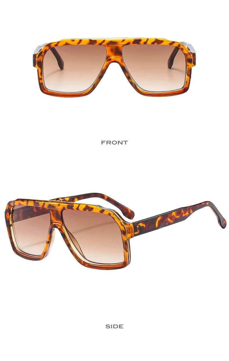 Retro Pilot Sunglasses for Men Fashion Gradient Luxury Shades for Women UV400 Outdoor Driving Square Sun Glasses