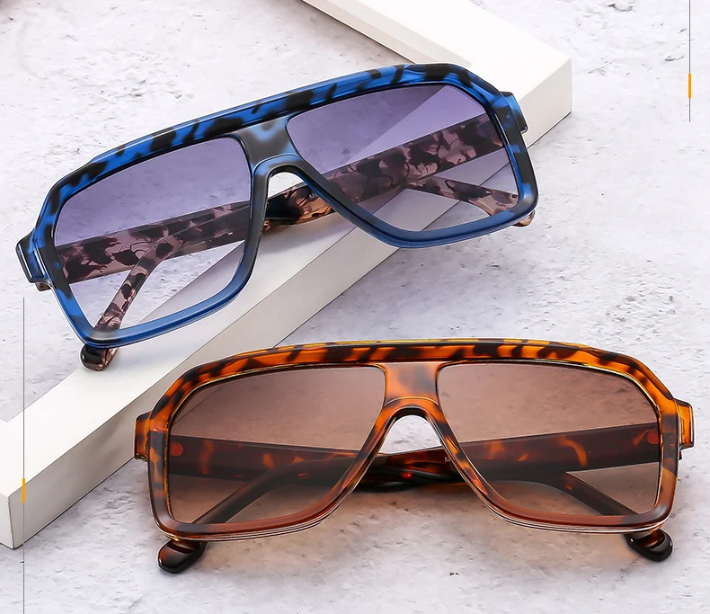 Retro Pilot Sunglasses for Men Fashion Gradient Luxury Shades for Women UV400 Outdoor Driving Square Sun Glasses