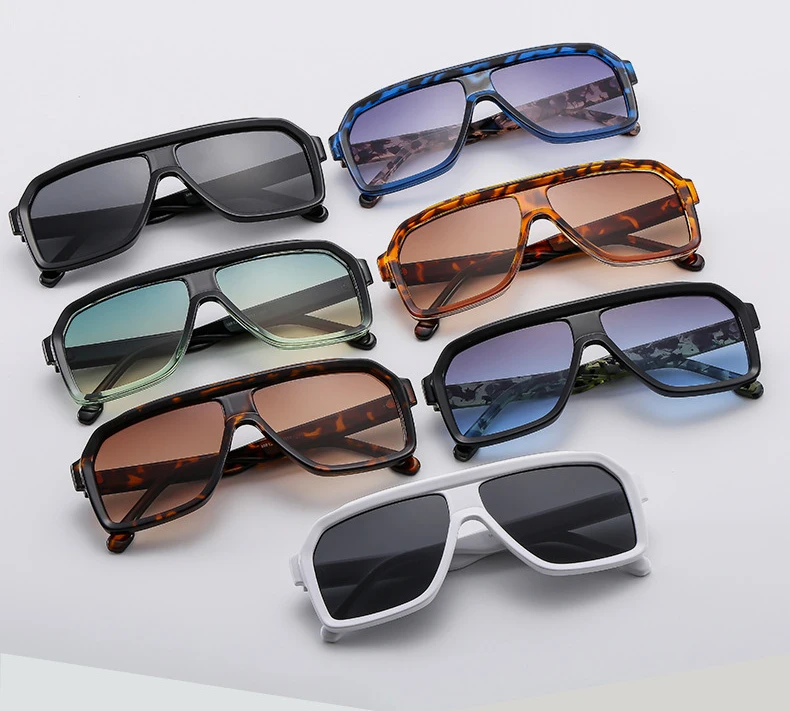 Retro Pilot Sunglasses for Men Fashion Gradient Luxury Shades for Women UV400 Outdoor Driving Square Sun Glasses
